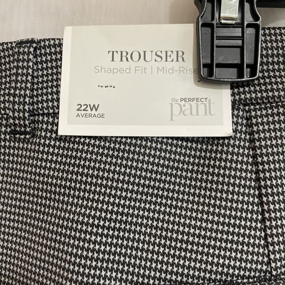 CJ Banks Plus Size Mid Rise Trouser Pants Size 22W Black White Shape Fit NWT - Picture 6 of 10